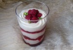 Verrine cu mousse de branza si zmeura