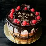 Tort Trio cu crema de branza, ciocolata si zmeura