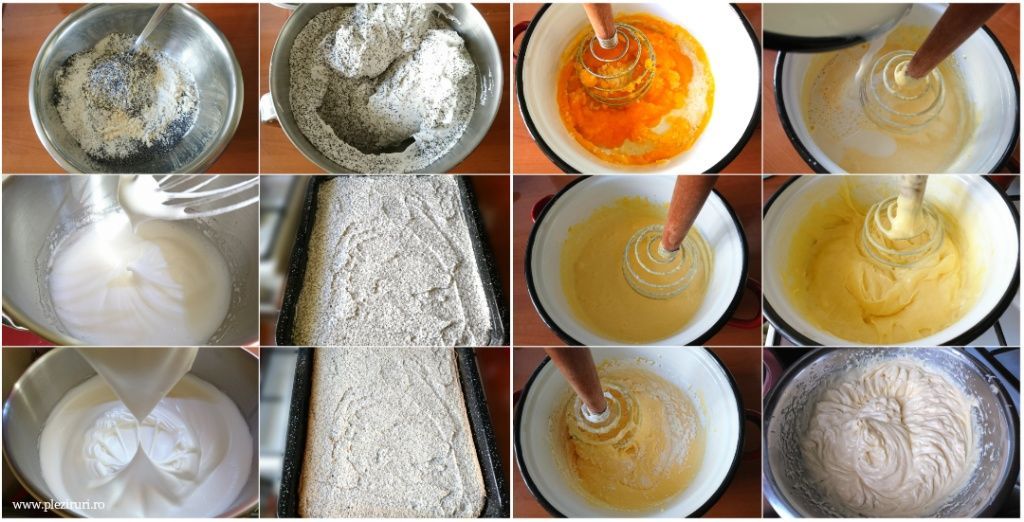 Prajitura Tosca (mac, cocos, crema de vanilie)